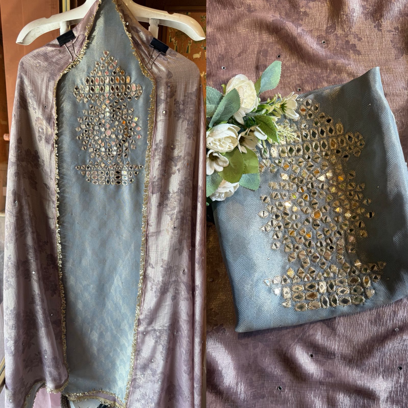 Premium textured tissue fabric suit