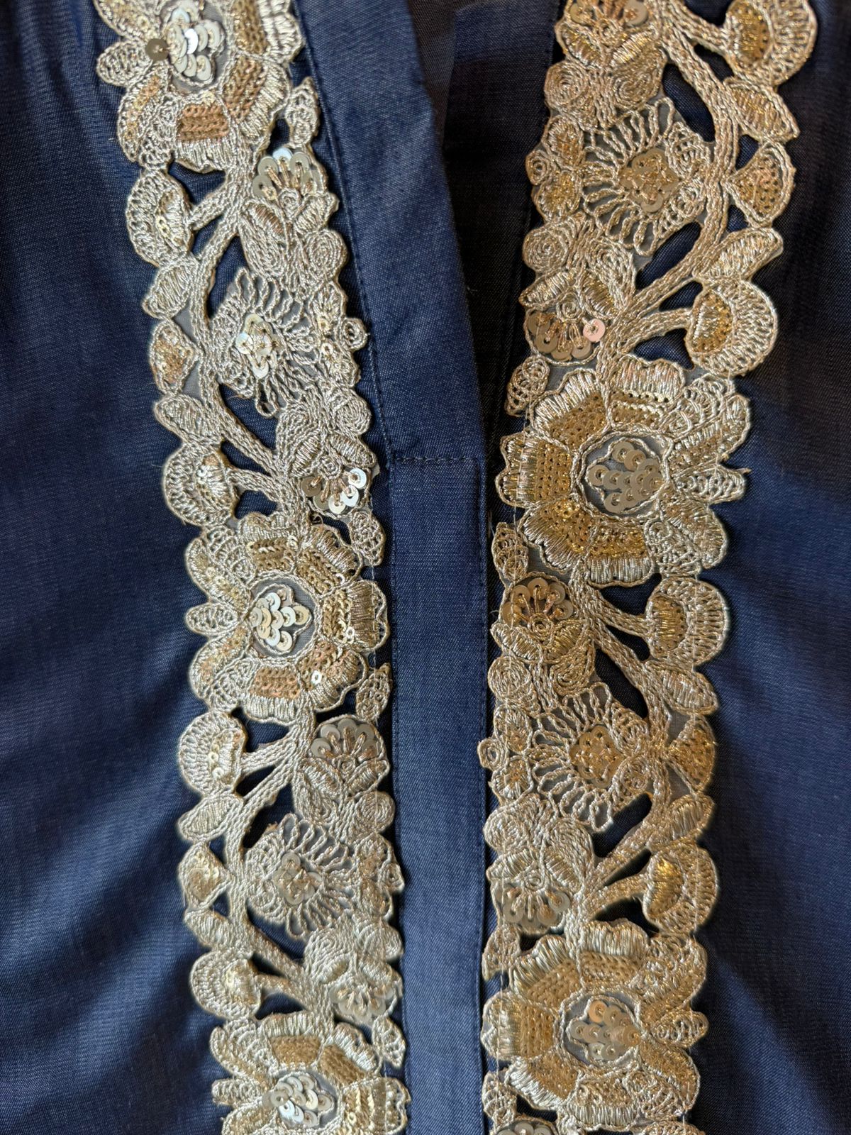 Silk denim Rich deep navy blue Suit