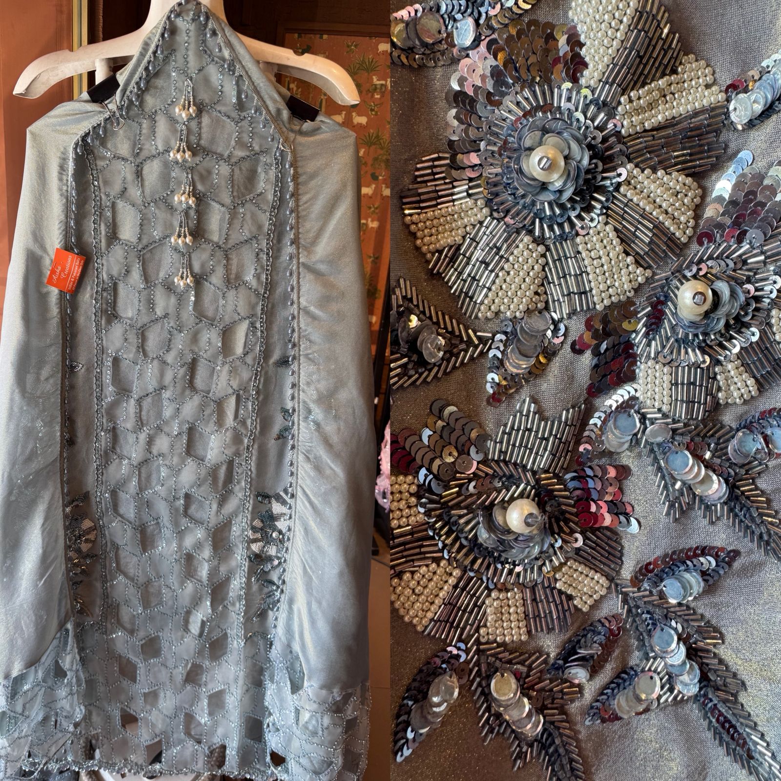 Pure tissue unstitched kurta