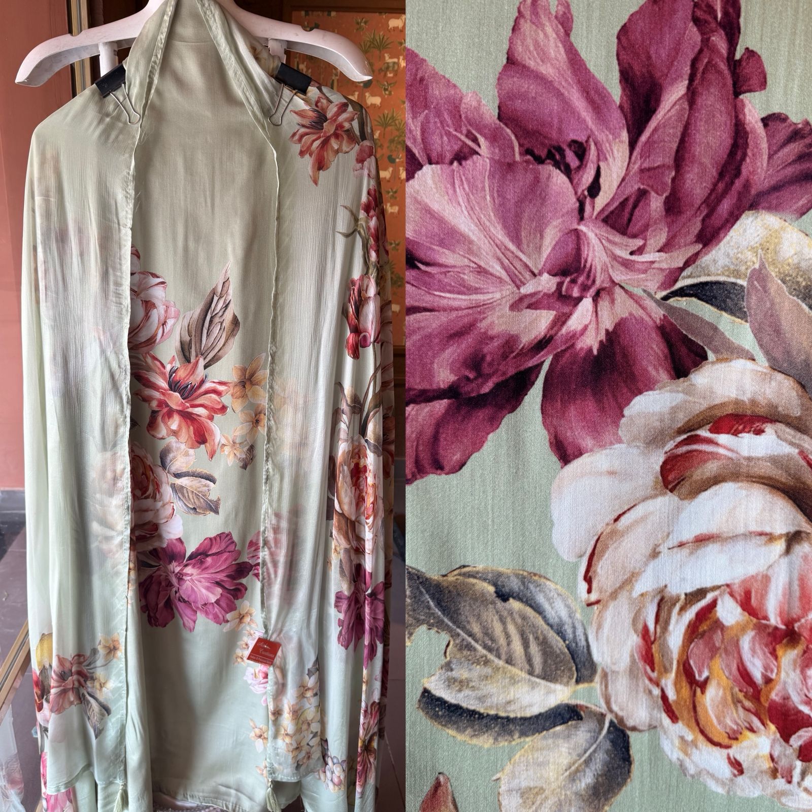 Luxury pure tissue silk unstitched suit