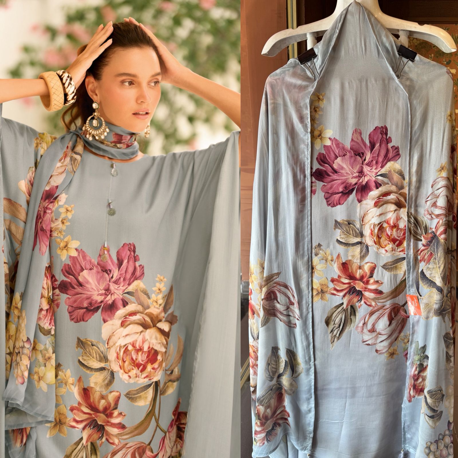 Luxe pure muslin soft unstitched suit