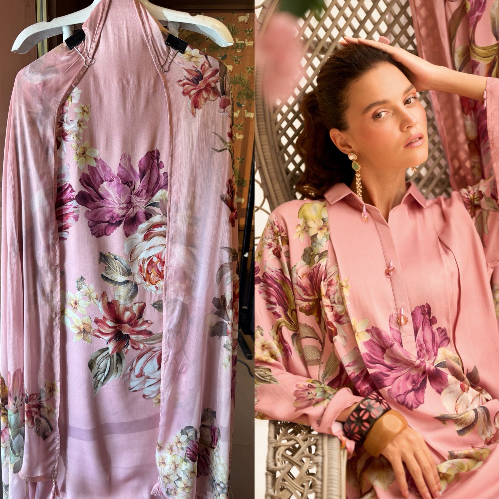 Luxe pure muslin soft unstitched suit