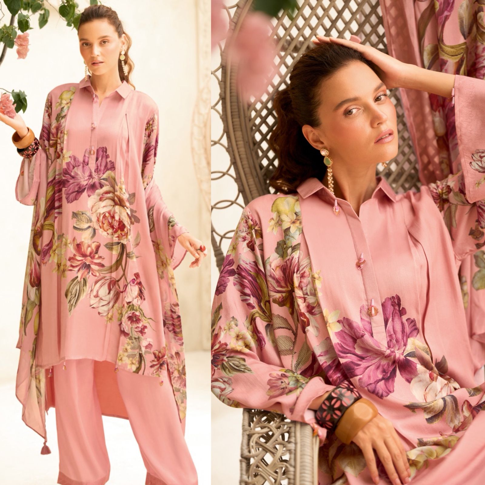 Luxe pure muslin soft unstitched suit