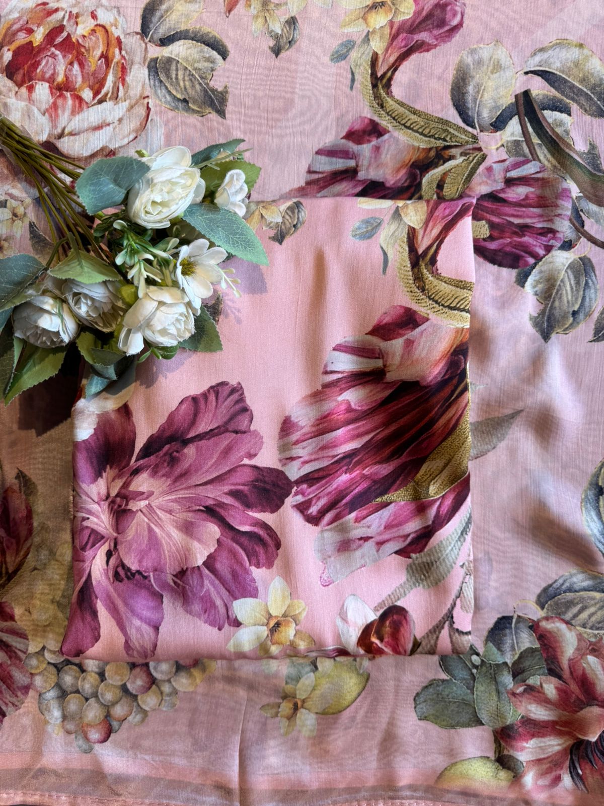 Luxe pure muslin soft unstitched suit