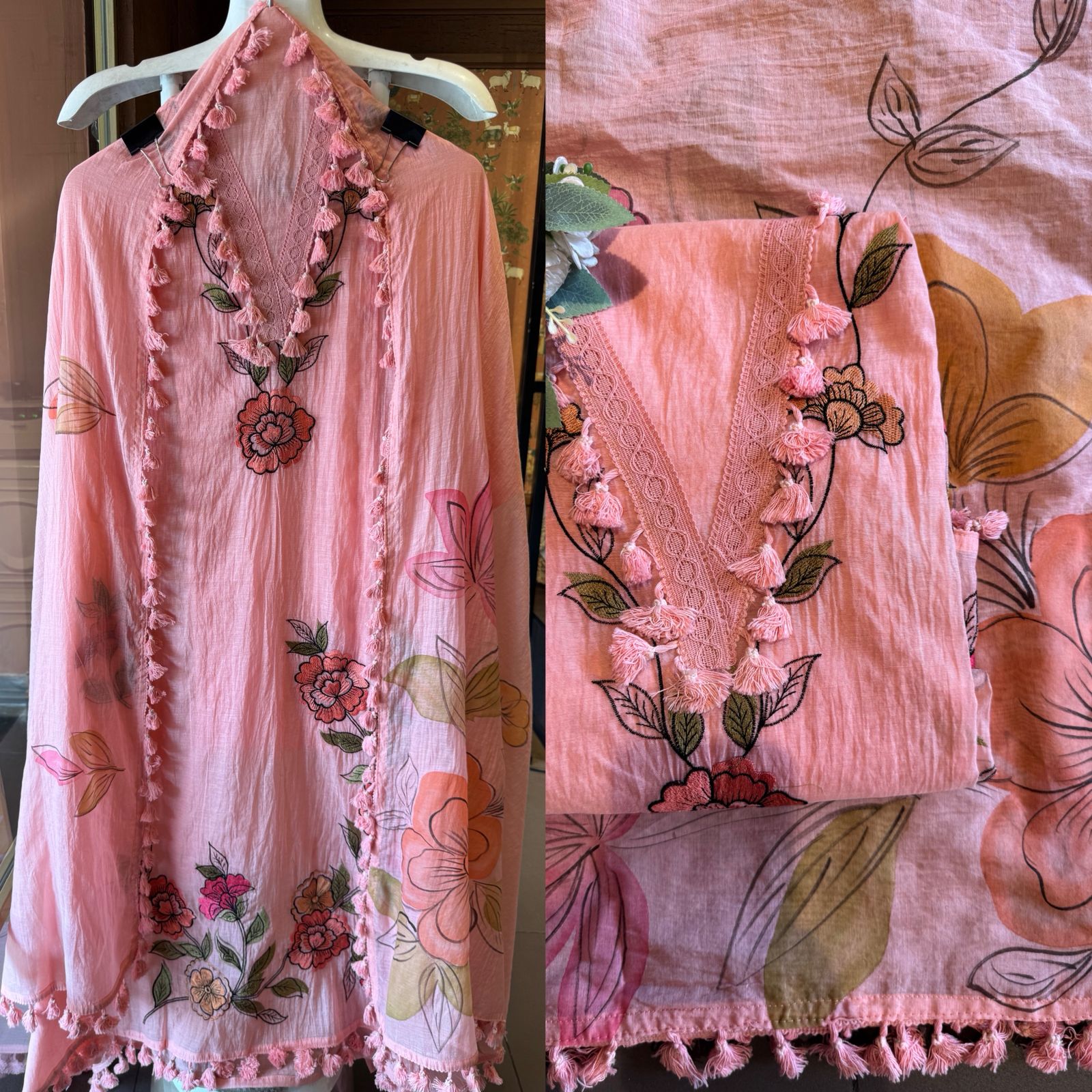 Soft pure Mul cotton unstitched suit