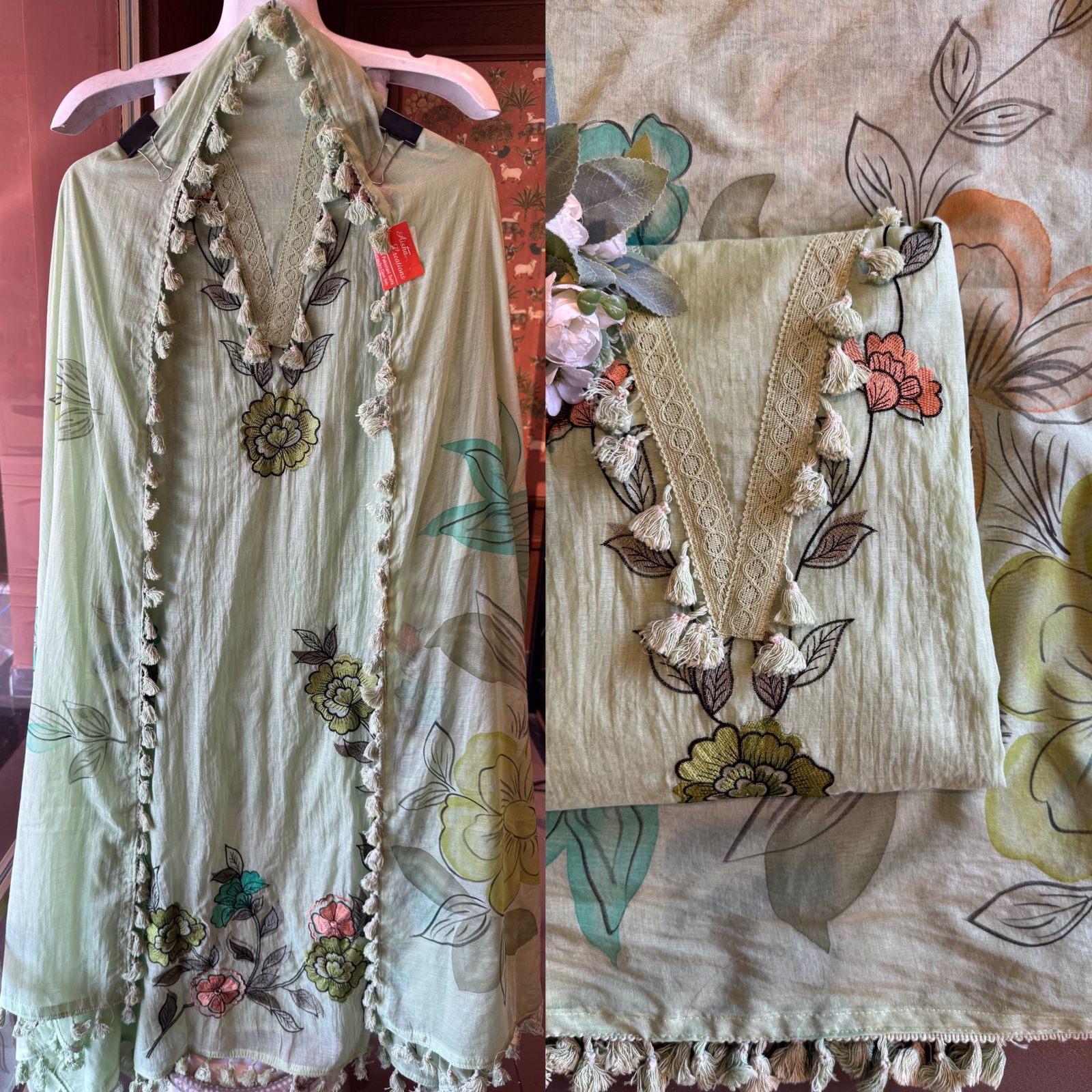 Soft pure Mul cotton unstitched suit