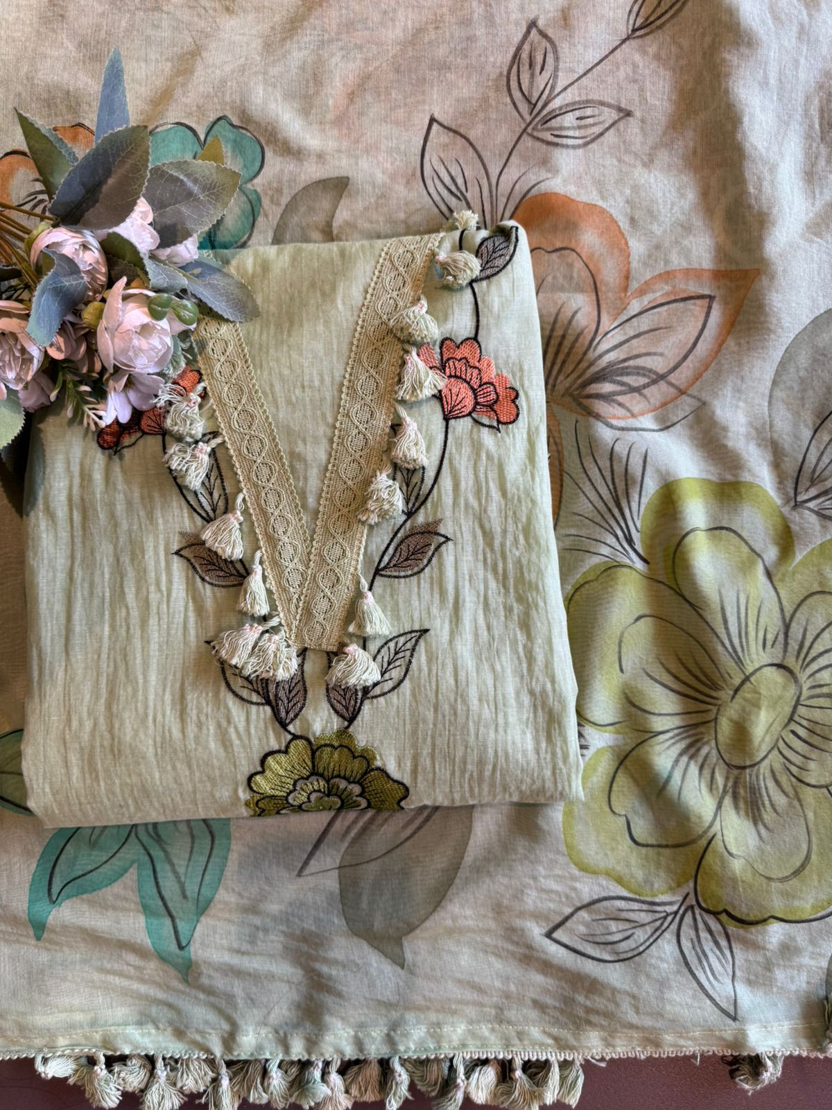 Soft pure Mul cotton unstitched suit