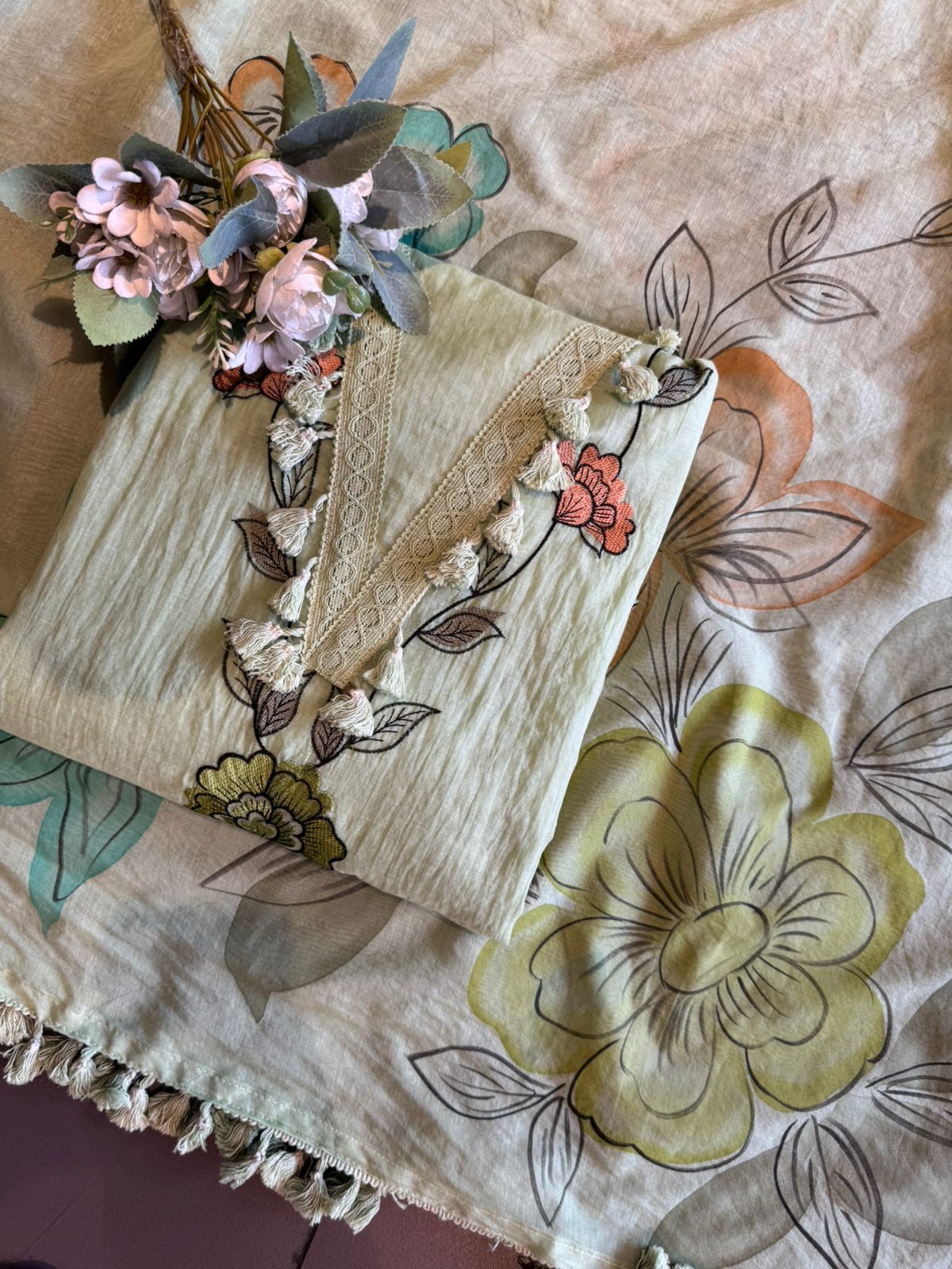 Soft pure Mul cotton unstitched suit