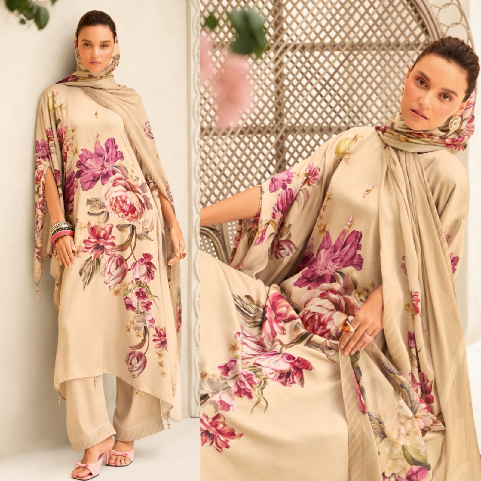 Luxury pure tissue silk Suit