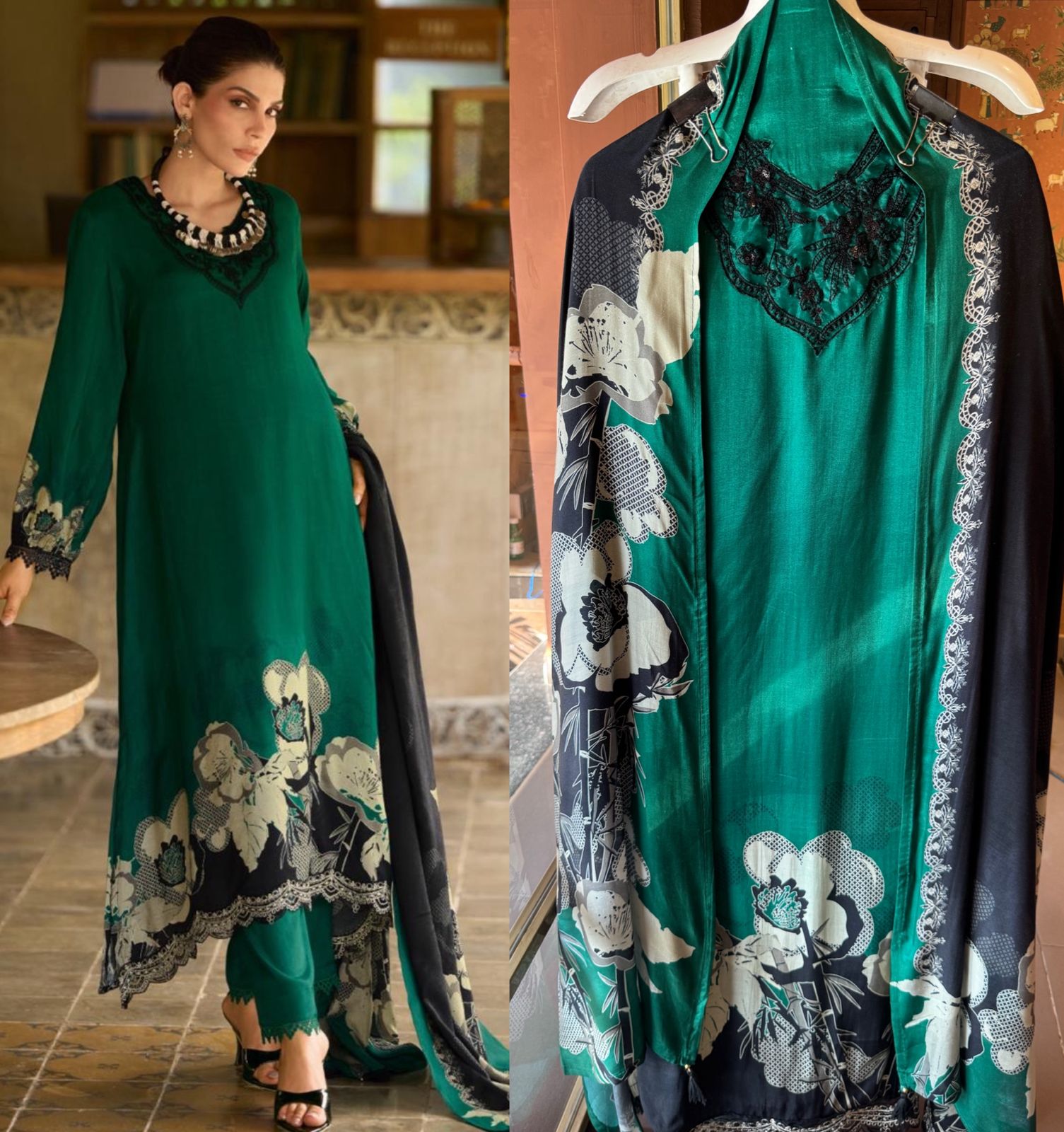 Luxury pure muslin Unstitched Suit