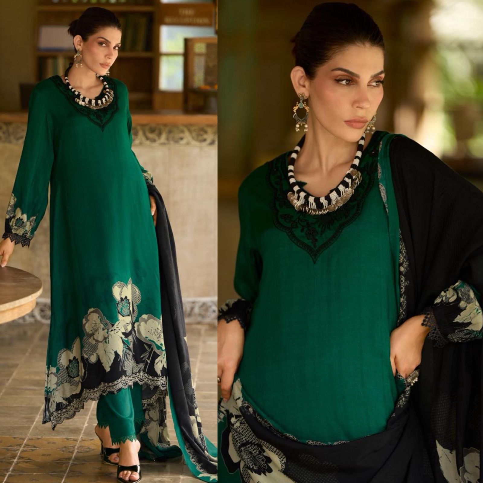 Luxury pure muslin Unstitched Suit