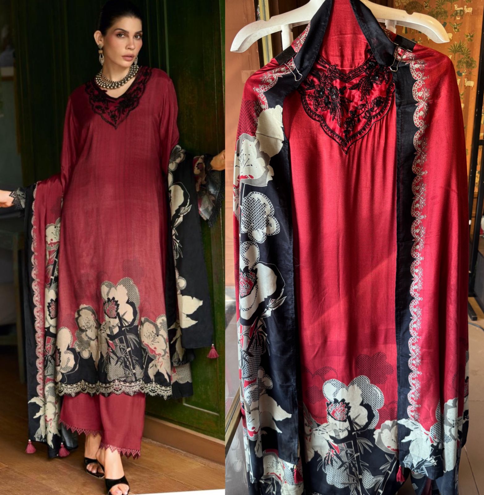 Luxury pure muslin Unstitched Suit