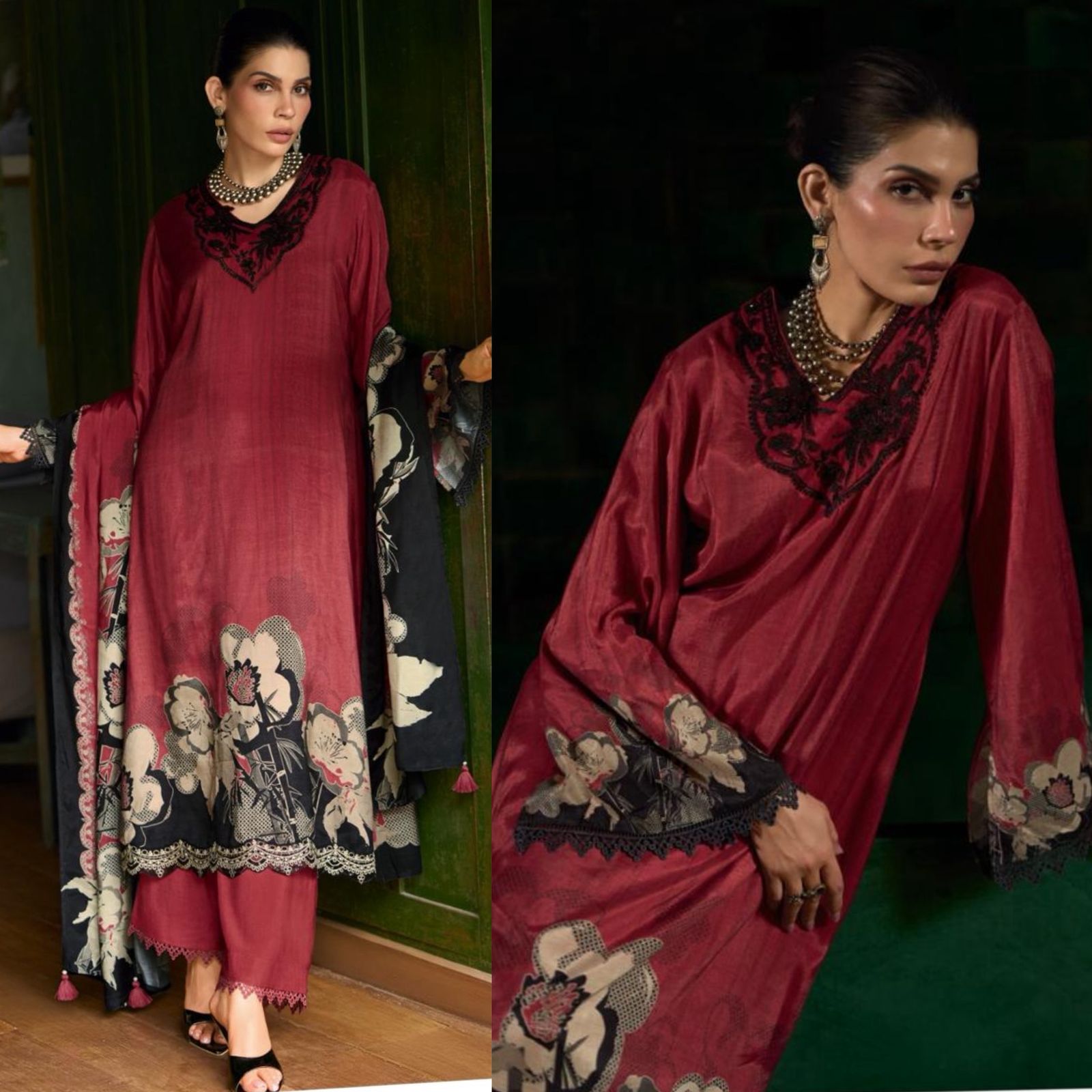 Luxury pure muslin Unstitched Suit