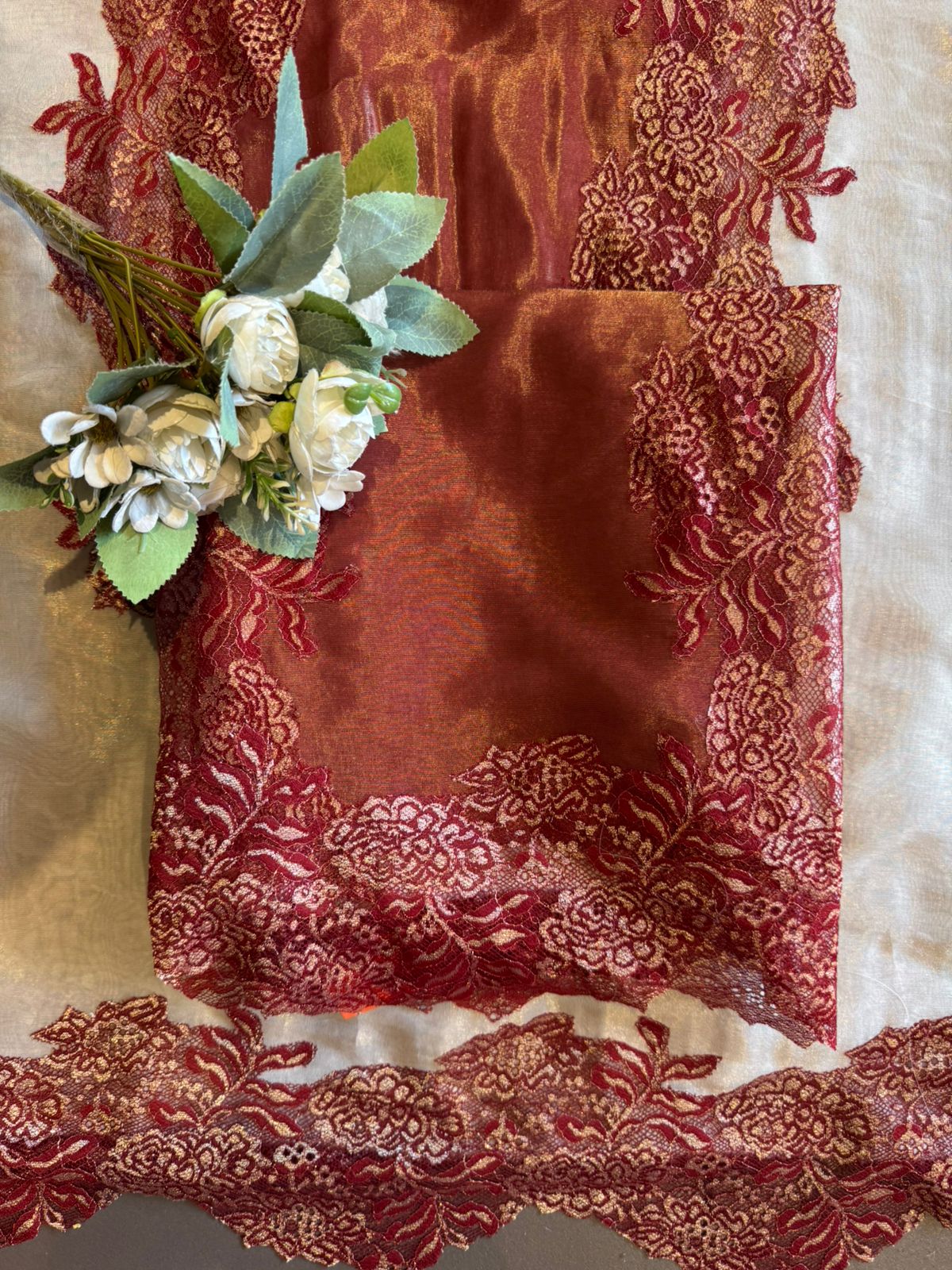 Luxury pure tissue silk unstitched suit