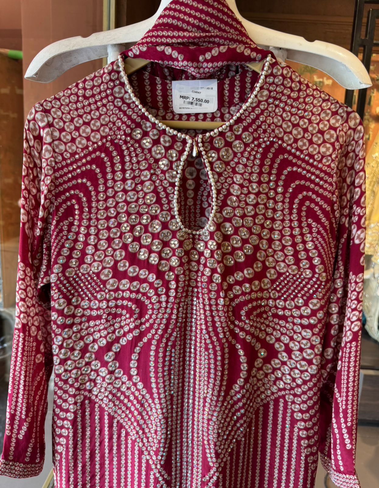 Beautiful Cherry Red Sharara set