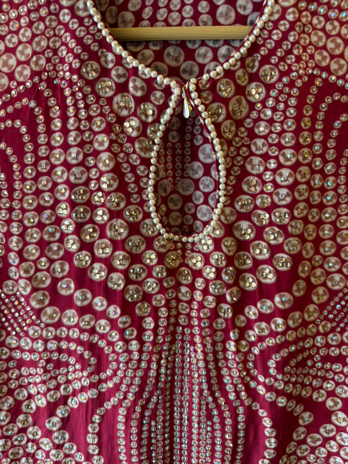 Beautiful Cherry Red Sharara set