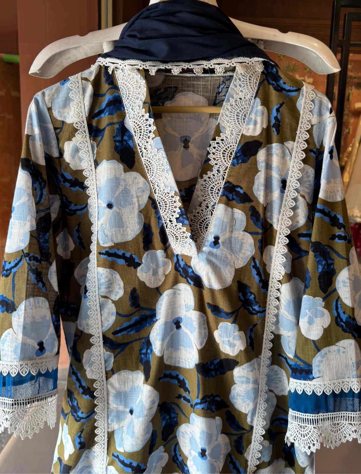 Three piece Stitched pure cotton Set