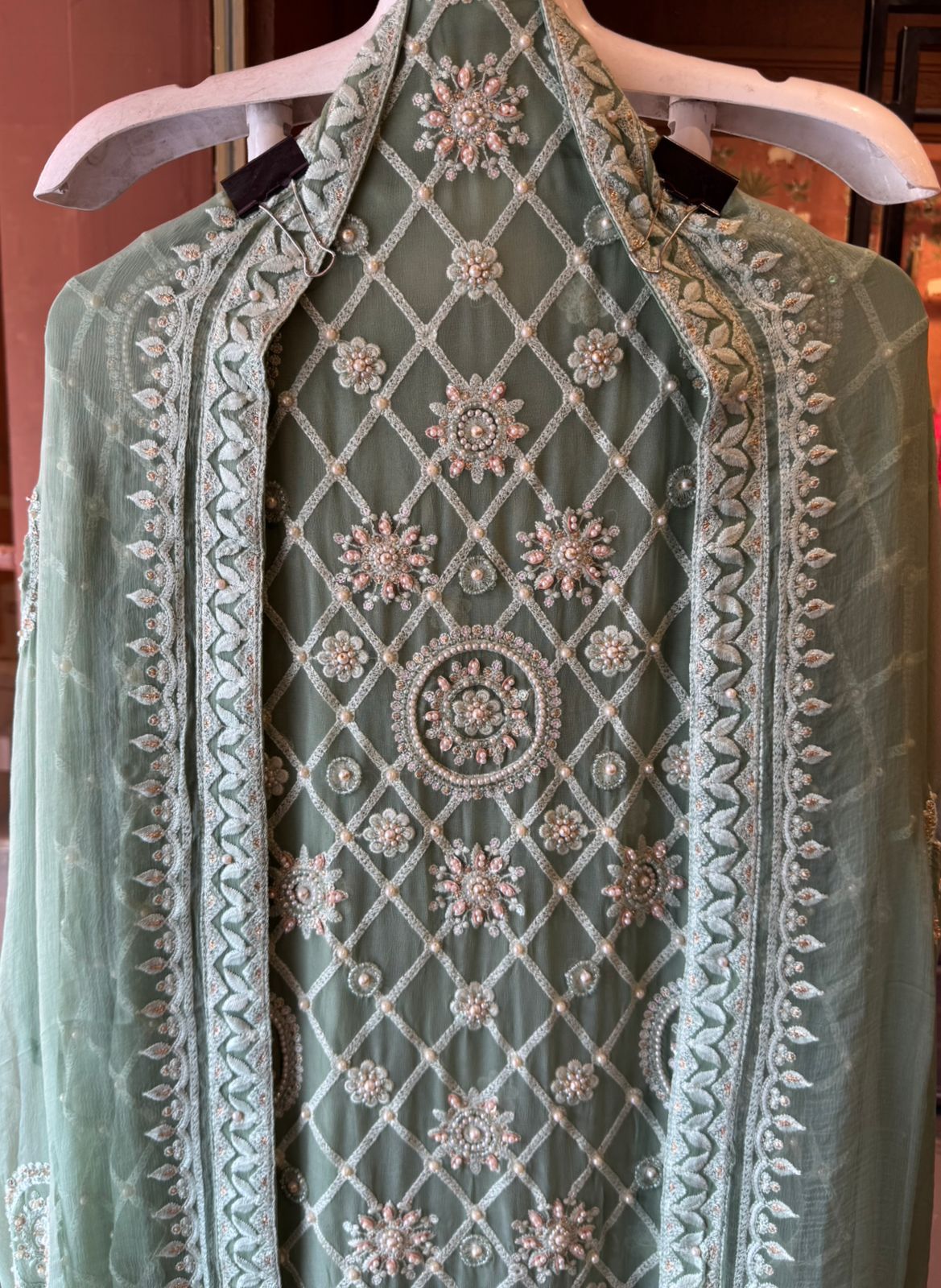 Royal Premium Georgette Embroidered Jaal Unstitched Suit