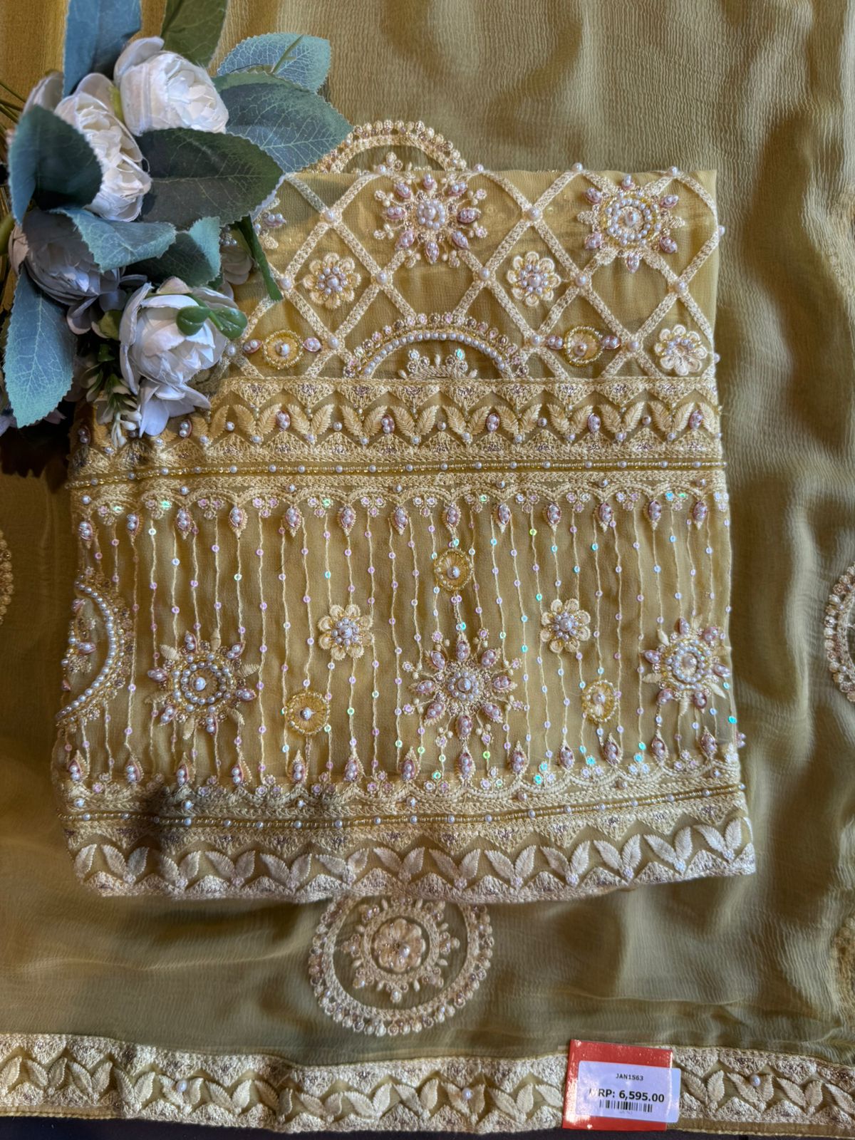 Royal Premium Georgette Embroidered Jaal Unstitched Suit