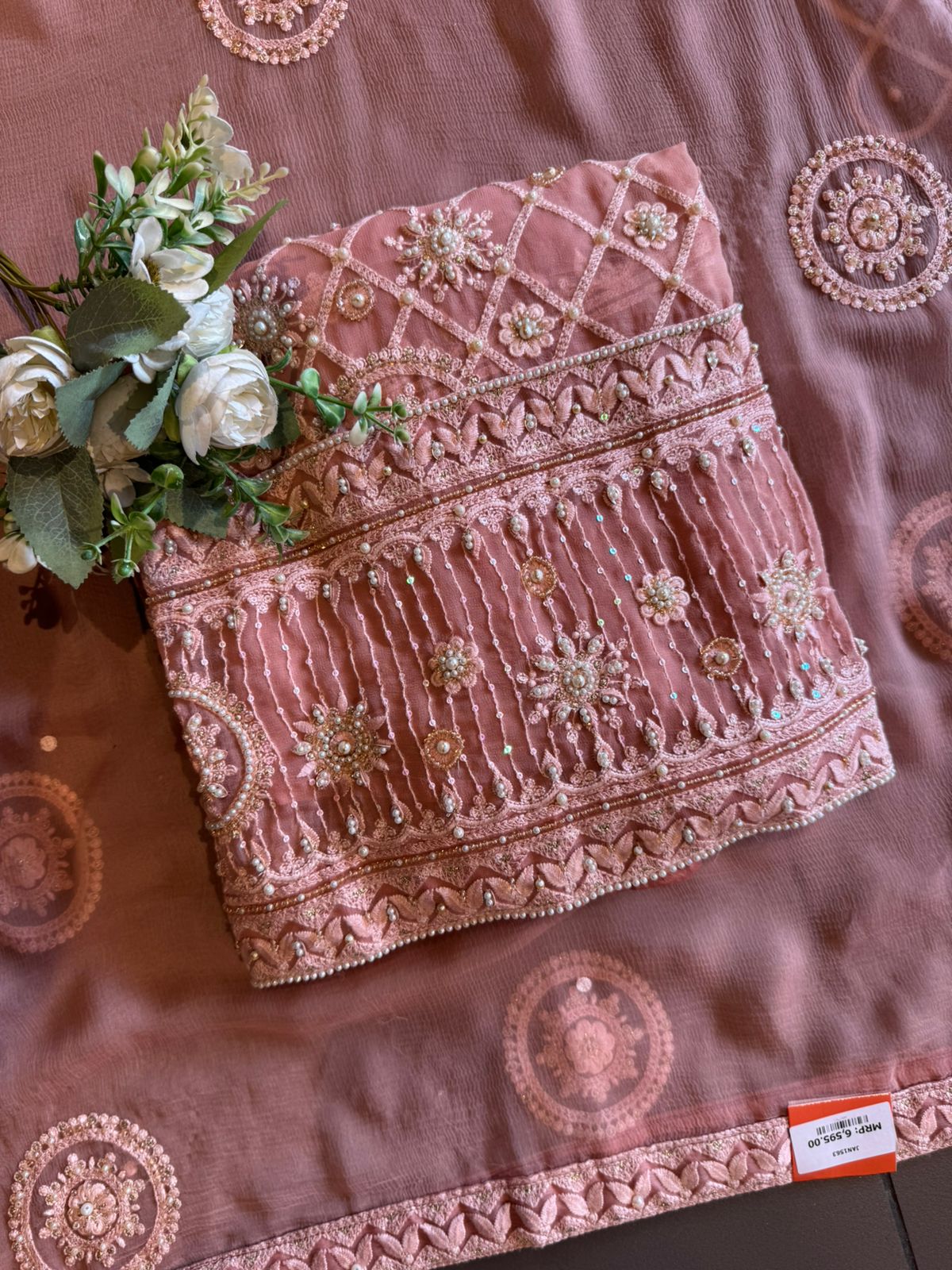 Royal Premium Georgette Embroidered Jaal Unstitched Suit