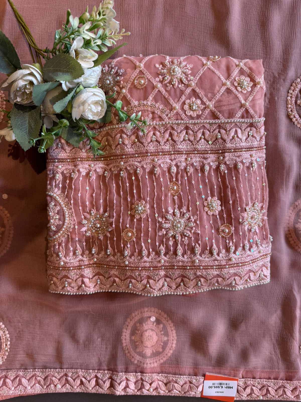 Royal Premium Georgette Embroidered Jaal Unstitched Suit