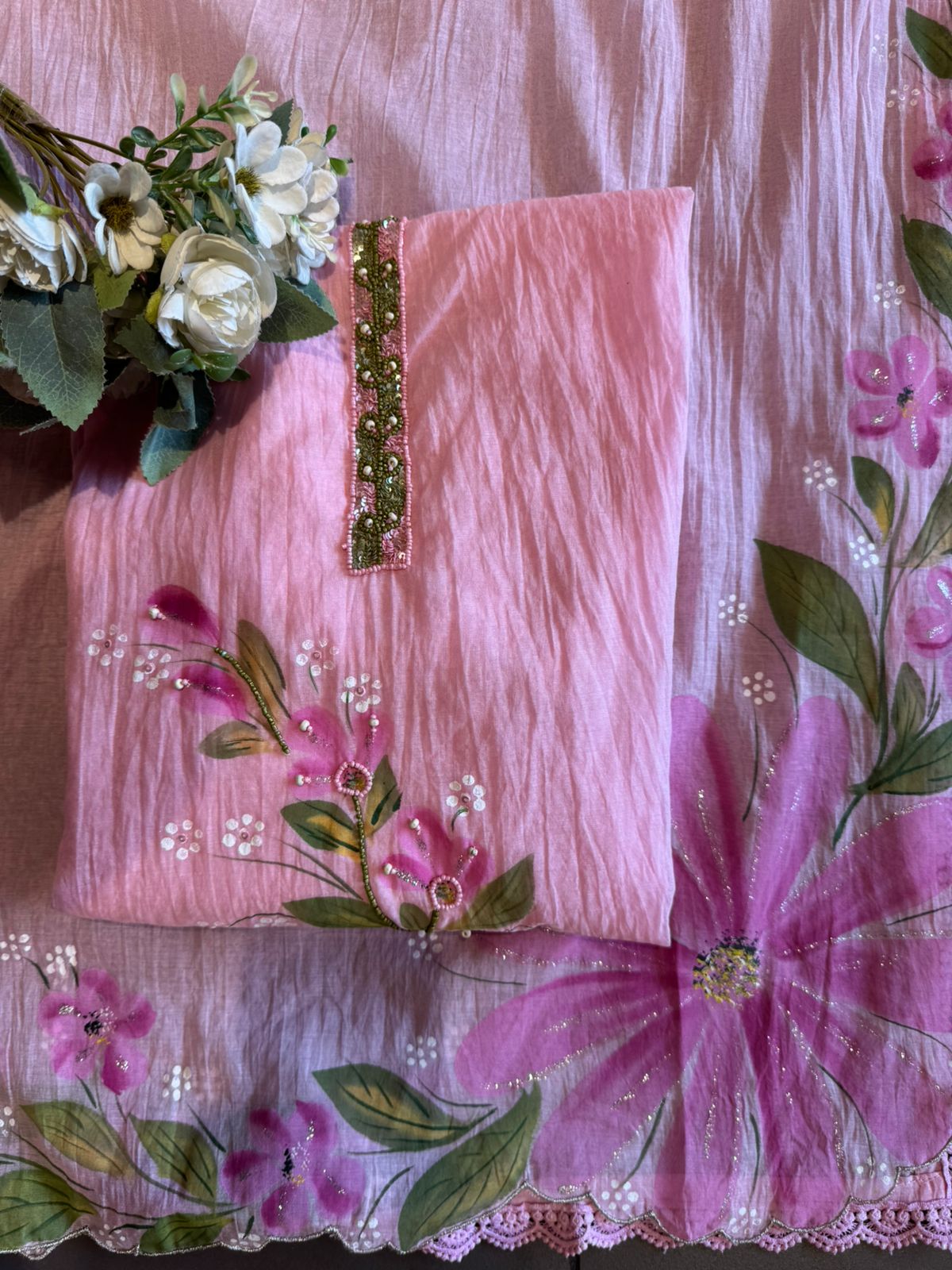 Lightweight Mul chanderi Unstitched suit