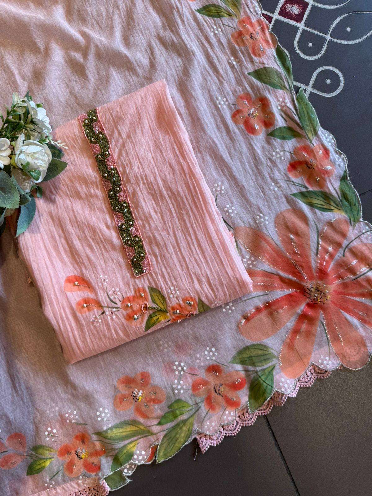 Lightweight Mul chanderi Unstitched suit