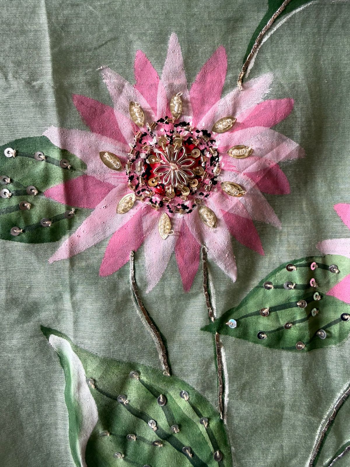 Pastel Sage Hand-Painted Suit