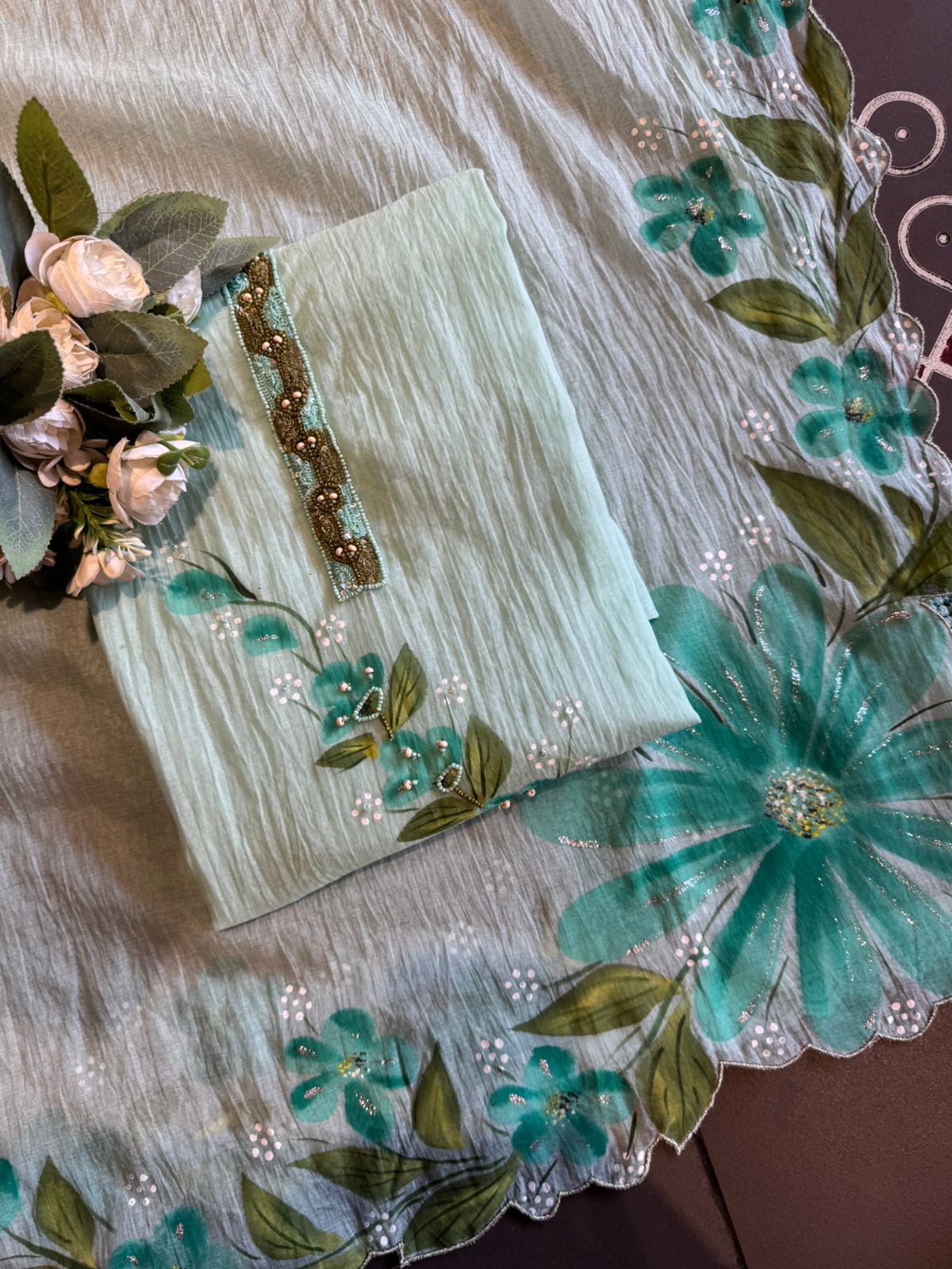 Lightweight Mul chanderi Unstitched suit