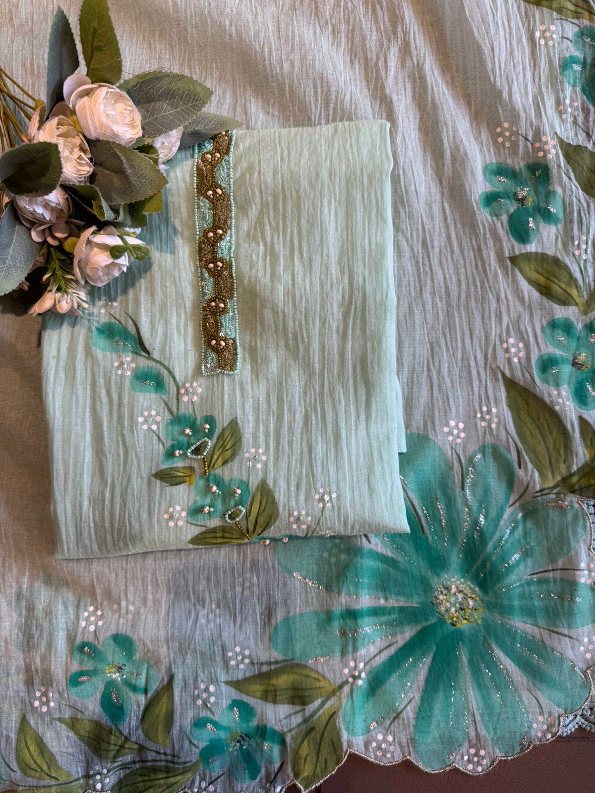 Lightweight Mul chanderi Unstitched suit