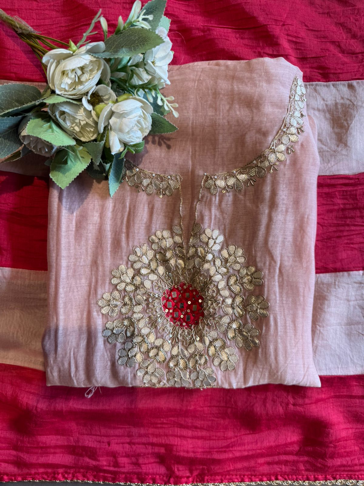 Rose Pink Handwork Kurta Set