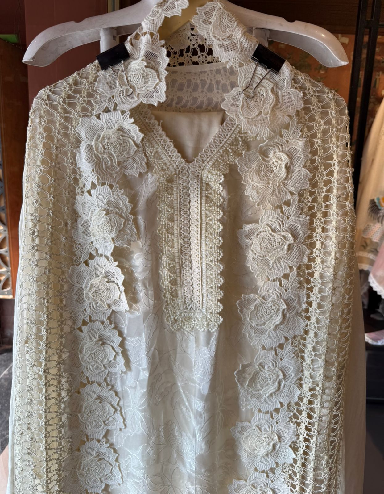 Floral Lace Elegant Unstitched Suit Set