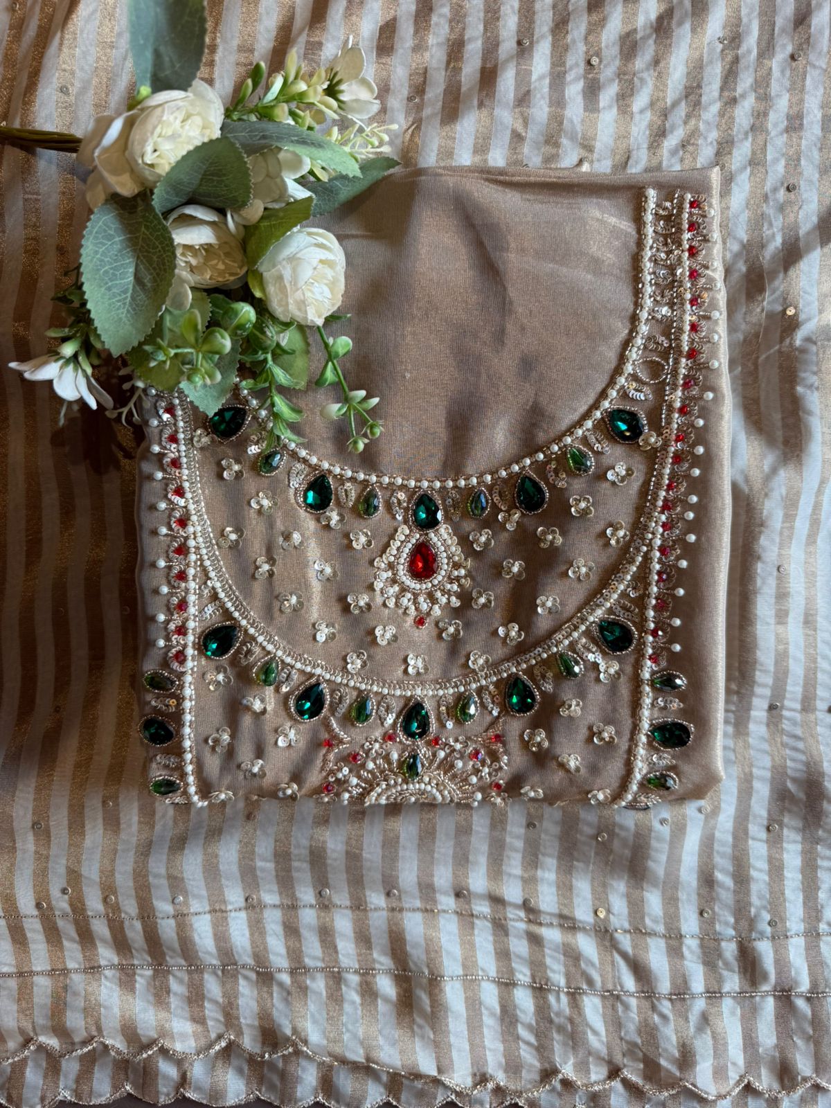 Pearl & Jewel Embellished Luxury Suit