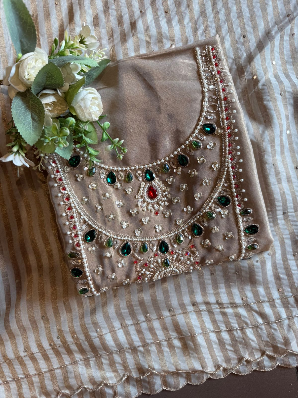 Pearl & Jewel Embellished Luxury Suit