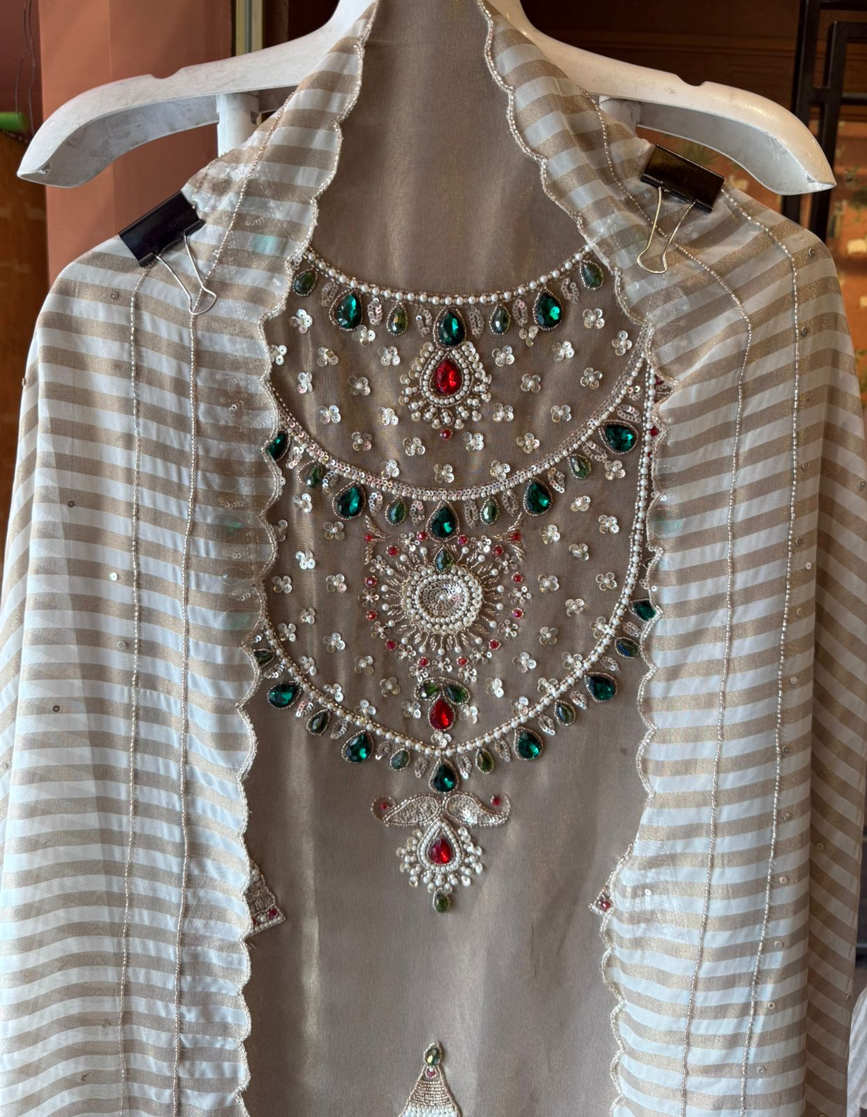 Pearl & Jewel Embellished Luxury Suit