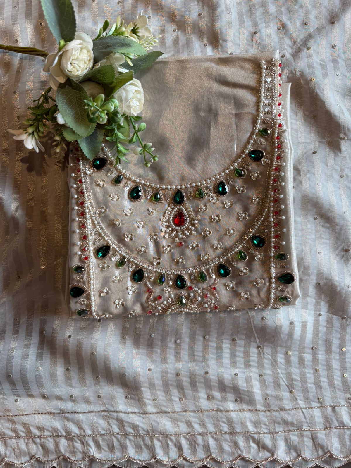 Pearl & Jewel Embellished Luxury Suit