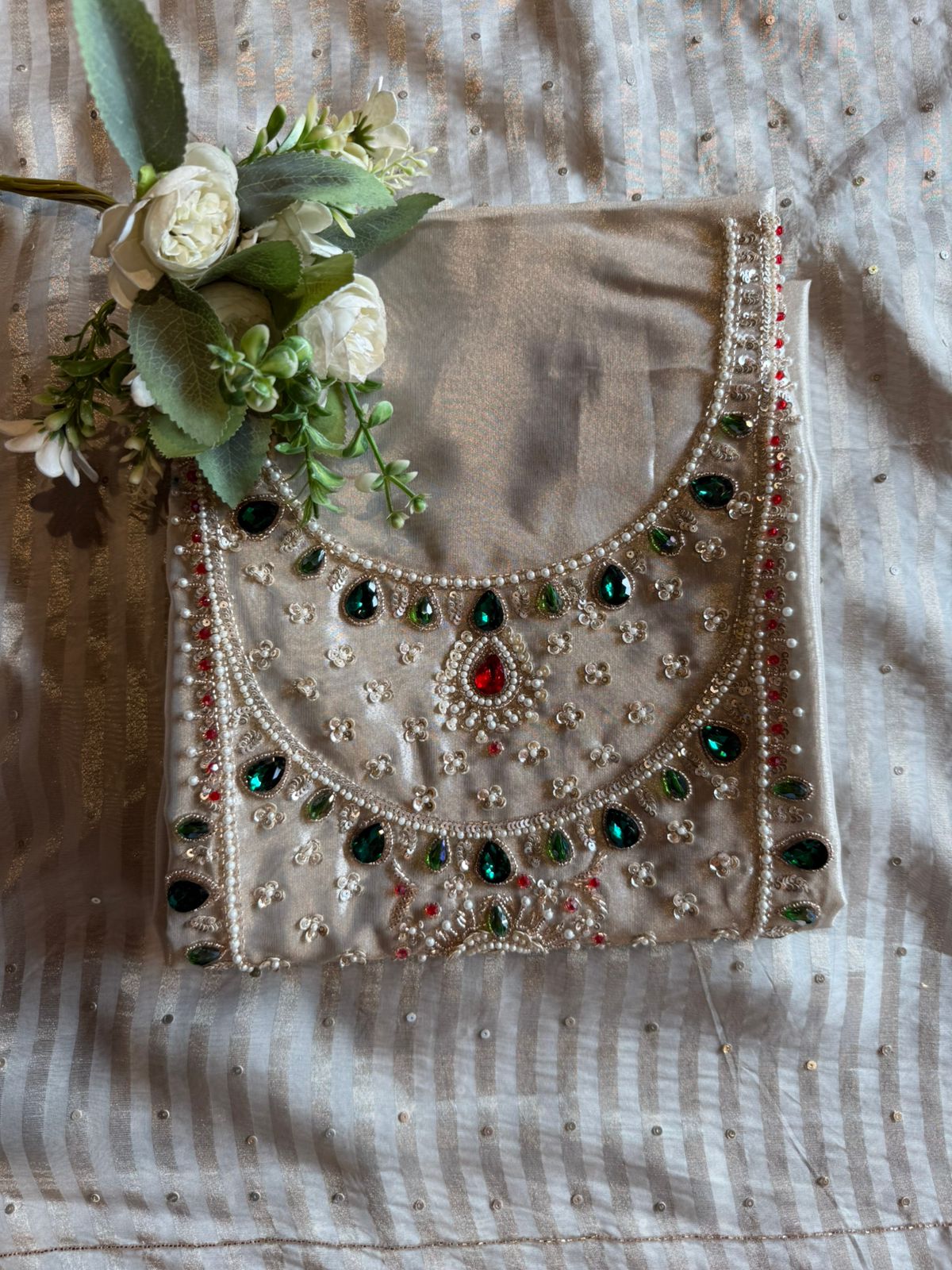 Pearl & Jewel Embellished Luxury Suit