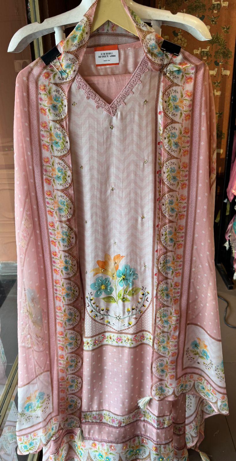 Powder Pink Floral digital Printed Suit