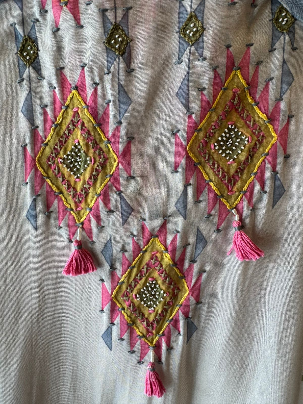 Pastel Geometric Dupatta Suit