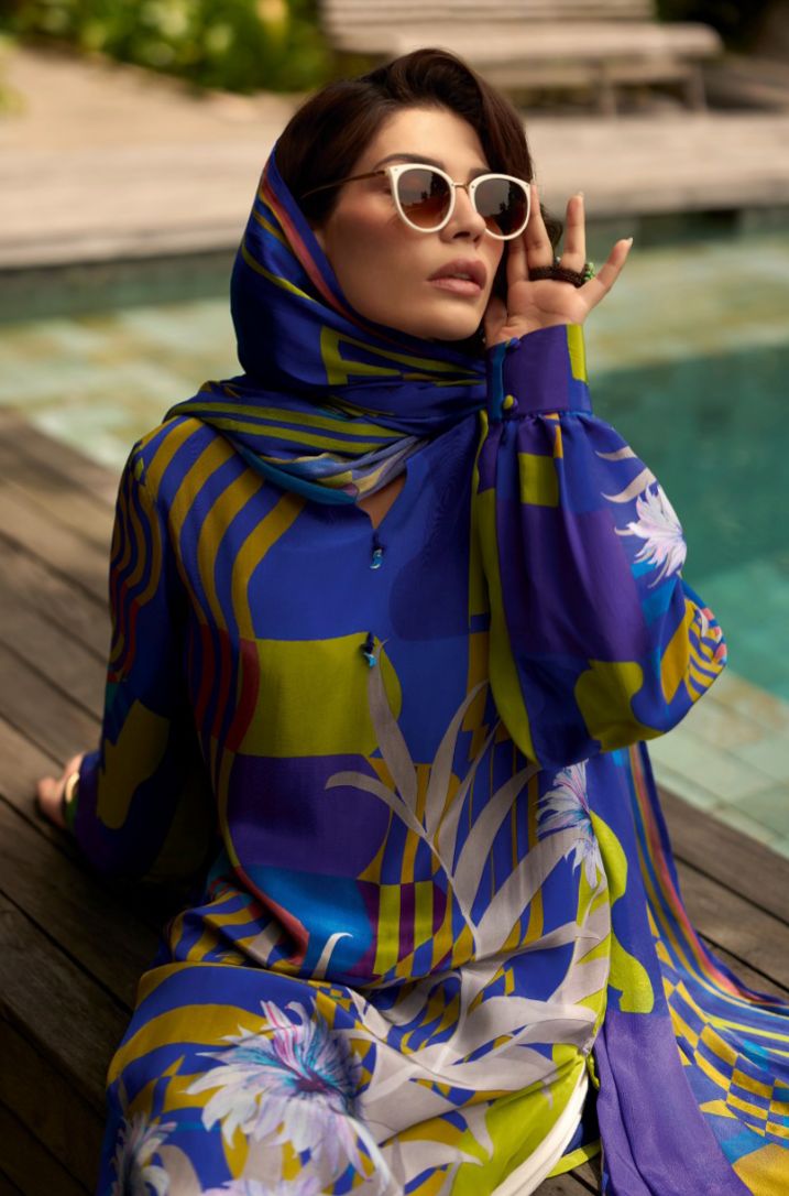 Digital geometric & floral printed Kurta