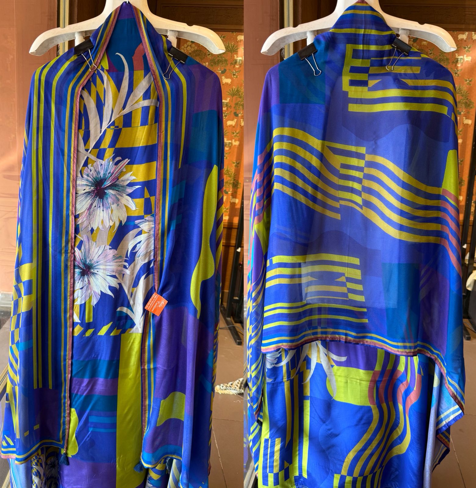 Digital geometric & floral printed Kurta