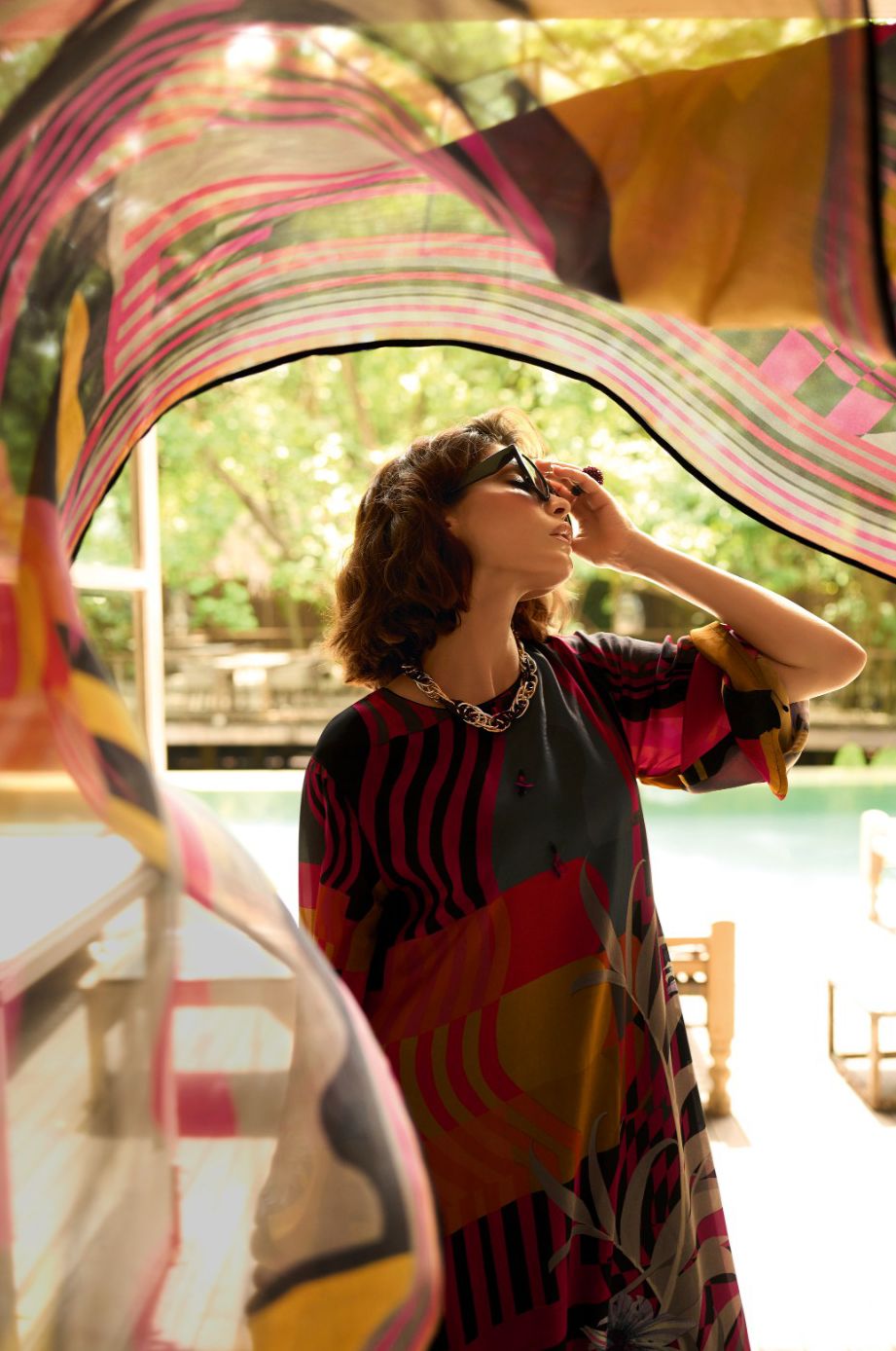 Digital geometric & floral printed Kurta