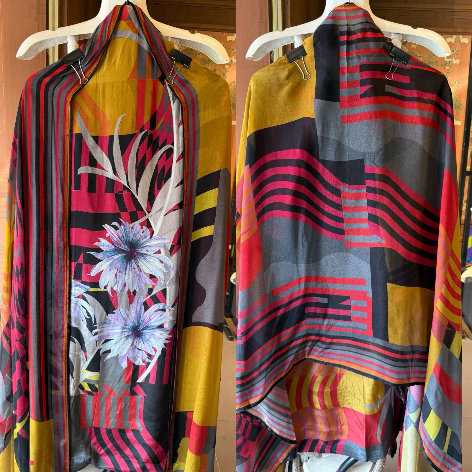 Digital geometric & floral printed Kurta