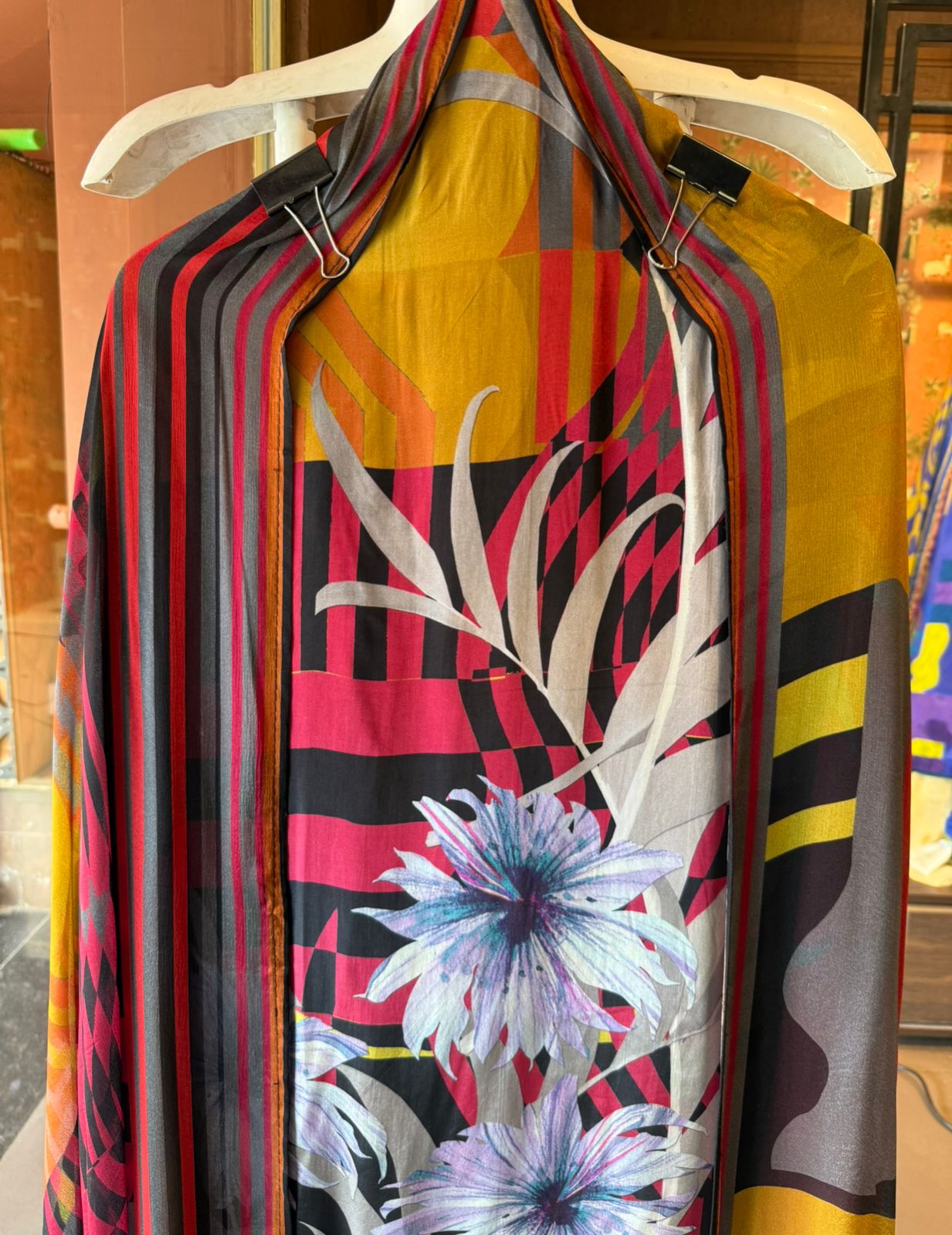 Digital geometric & floral printed Kurta