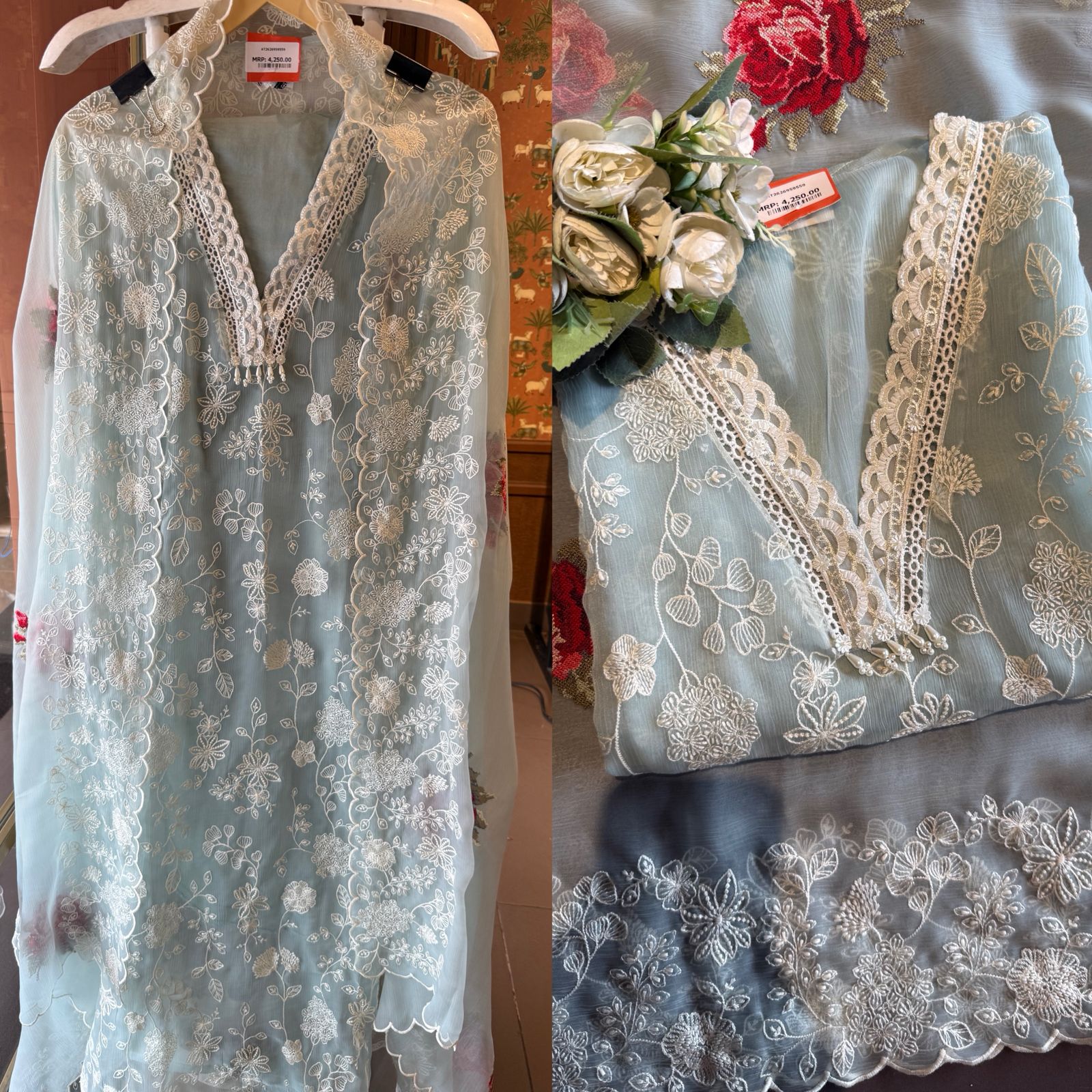 Beautiful Pakistani designer Embroidered Suit