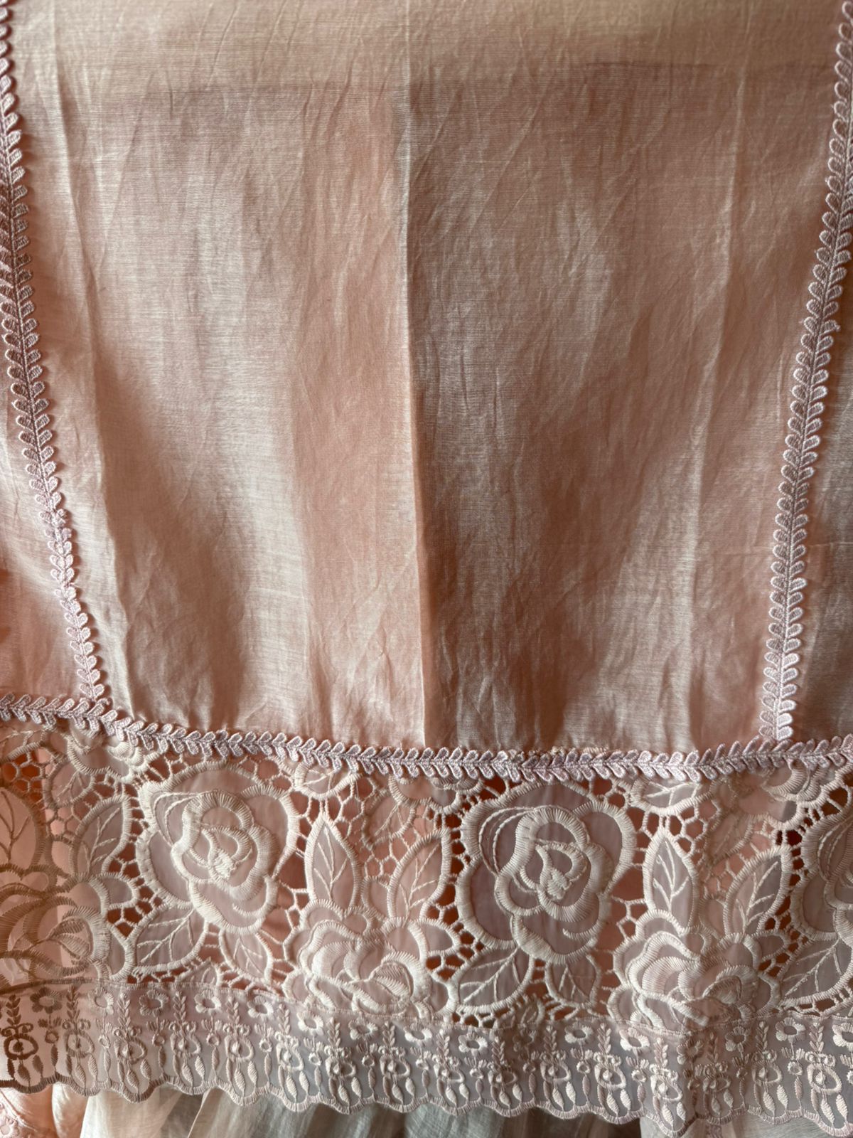 Rose Lace Embroidered Elegant Unstitched Suit Set