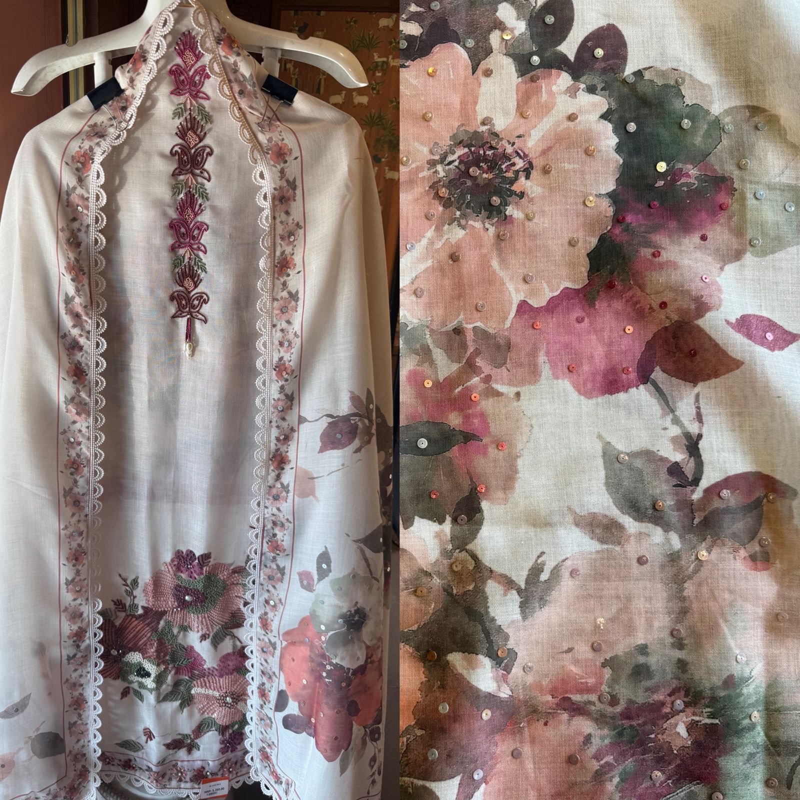 Blush Garden Floral Embroidered Suit Set