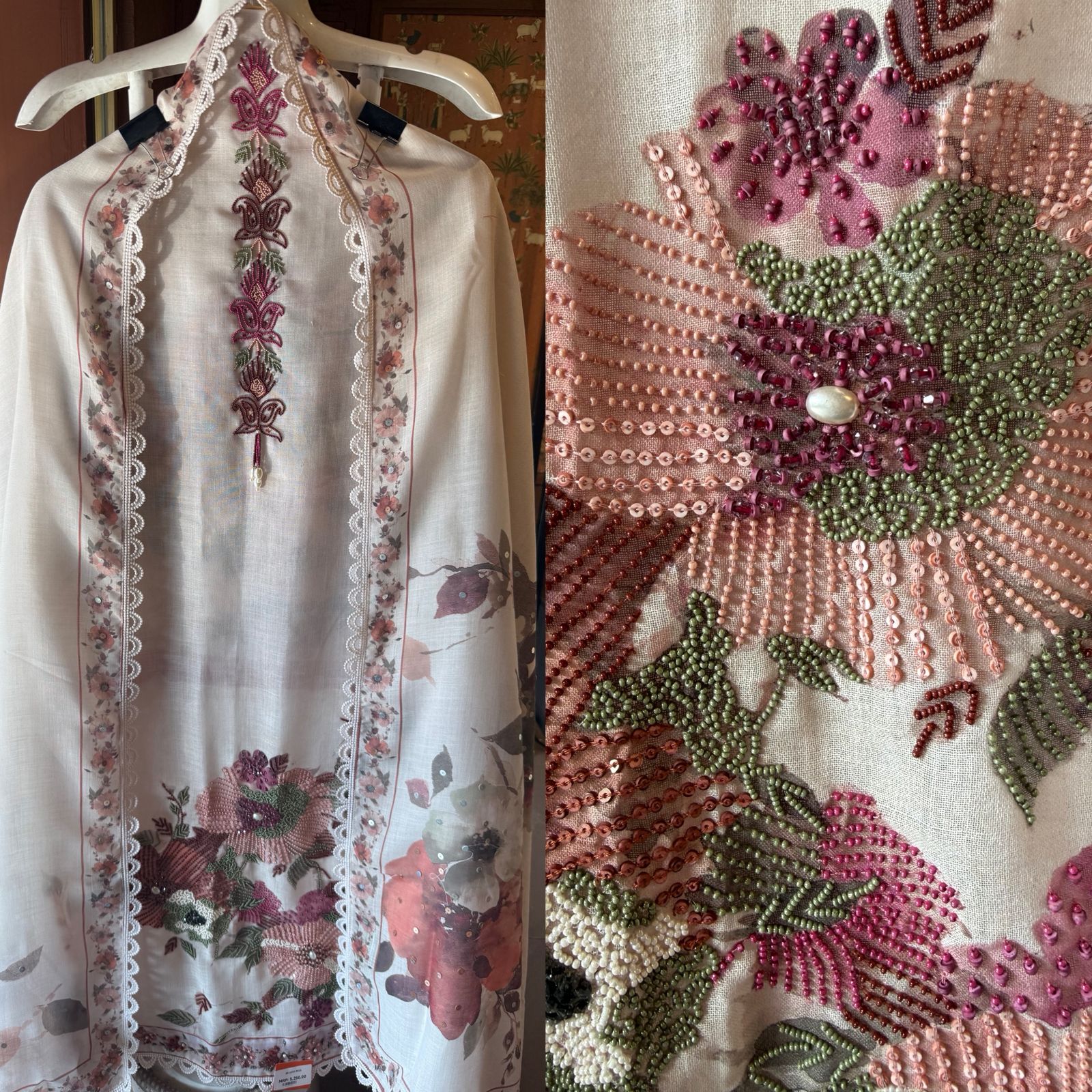 Blush Garden Floral Embroidered Suit Set