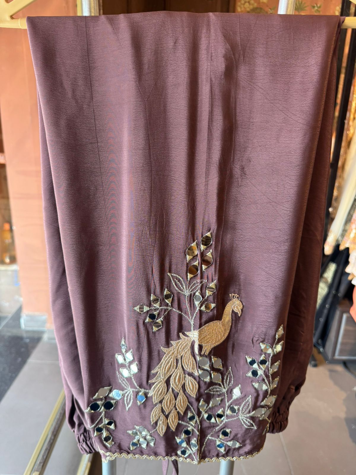 Peacock Mirror Work Designer Suit Set