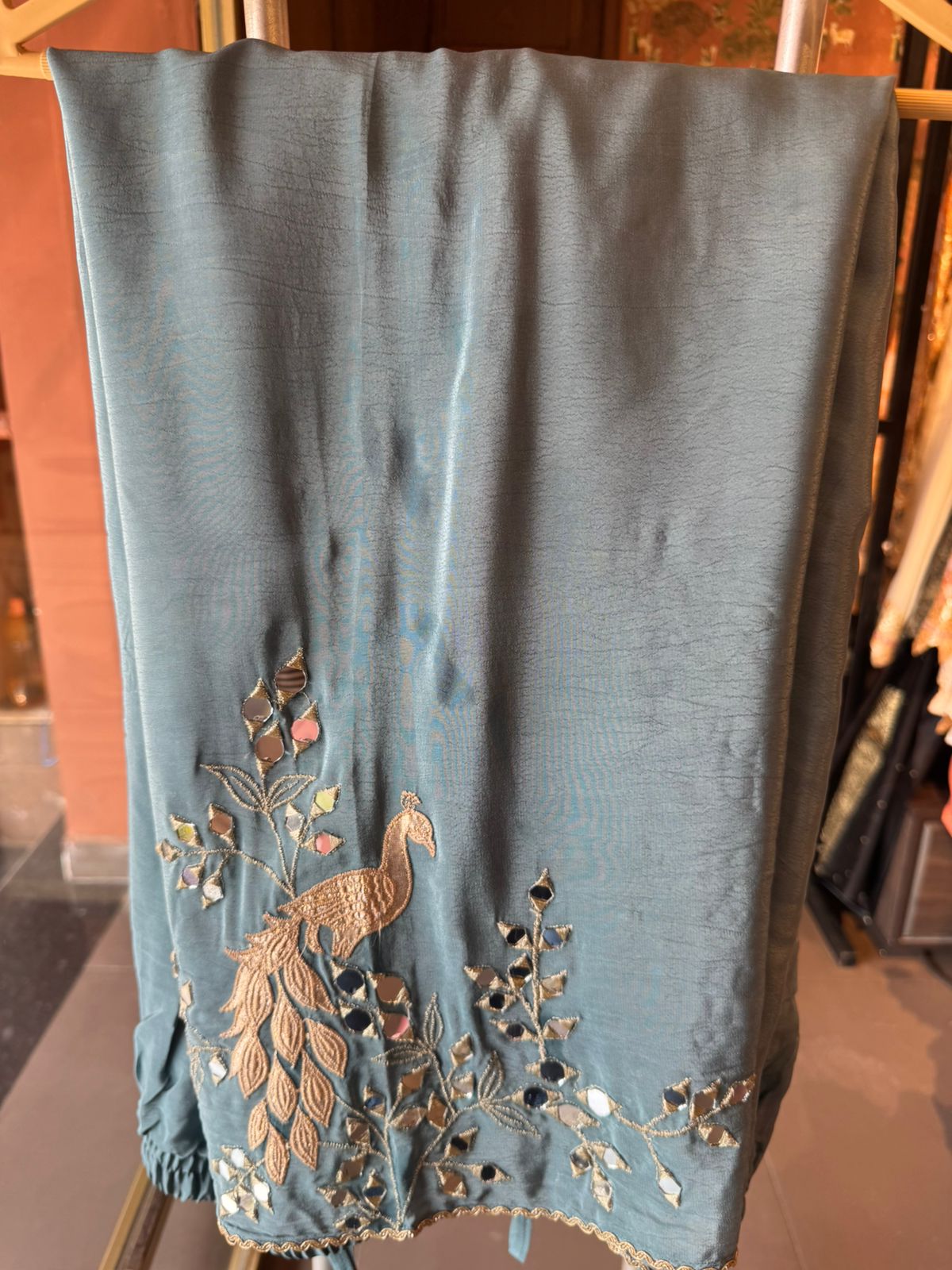 Peacock Mirror Work Designer Suit Set